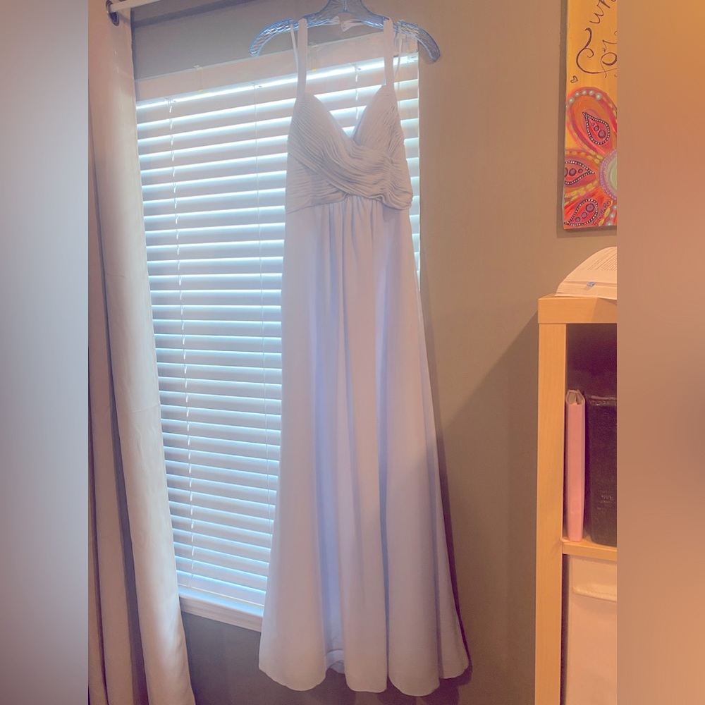 Kleinfeld light blue/ baby blue bridesmaid dress, size 4.
